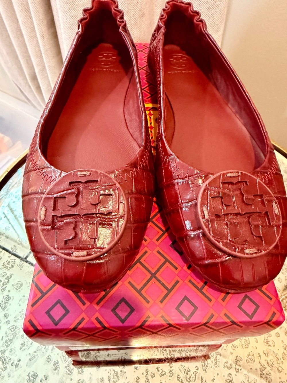 Tory Burch Ballet with leather logo